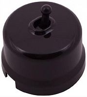 Выключатель-ретро пластик тумблерный Bironi Лизетта 1-кл. коричневый картинка